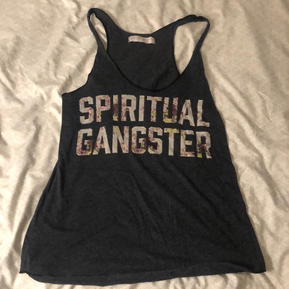 Spiritual Gangster tank top. XS. Dark grey